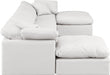 Meridian Furniture - Indulge 140" Cream Vegan Leather Upholstered 6pc. Sectional - 146Cream-Sec6B - GreatFurnitureDeal