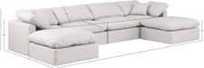 Meridian Furniture - Indulge 140" Cream Vegan Leather Upholstered 6pc. Sectional - 146Cream-Sec6B - GreatFurnitureDeal