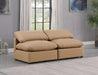 Meridian Furniture - Indulge 70" Tan Vegan Leather Upholstered 2pc. Armless Loveseat - 146Tan-S2 - GreatFurnitureDeal