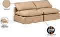 Meridian Furniture - Indulge 70" Tan Vegan Leather Upholstered 2pc. Armless Loveseat - 146Tan-S2 - GreatFurnitureDeal