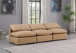 Meridian Furniture - Indulge 105" Tan Vegan Leather Upholstered 3pc. Armless Sofa - 146Tan-S3 - GreatFurnitureDeal