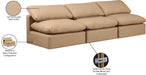 Meridian Furniture - Indulge 105" Tan Vegan Leather Upholstered 3pc. Armless Sofa - 146Tan-S3 - GreatFurnitureDeal