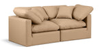 Meridian Furniture - Indulge 70" Tan Vegan Leather Upholstered 2pc. Loveseat - 146Tan-S70 - GreatFurnitureDeal