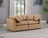 Meridian Furniture - Indulge 70" Tan Vegan Leather Upholstered 2pc. Loveseat - 146Tan-S70 - GreatFurnitureDeal