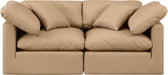 Meridian Furniture - Indulge 70" Tan Vegan Leather Upholstered 2pc. Loveseat - 146Tan-S70 - GreatFurnitureDeal