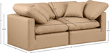 Meridian Furniture - Indulge 70" Tan Vegan Leather Upholstered 2pc. Loveseat - 146Tan-S70 - GreatFurnitureDeal