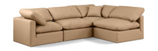 Meridian Furniture - Indulge 105" Tan Vegan Leather Upholstered 4pc. Sectional - 146Tan-Sec4B - GreatFurnitureDeal