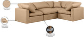 Meridian Furniture - Indulge 105" Tan Vegan Leather Upholstered 4pc. Sectional - 146Tan-Sec4C - GreatFurnitureDeal