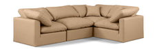 Meridian Furniture - Indulge 105" Tan Vegan Leather Upholstered 4pc. Sectional - 146Tan-Sec4C - GreatFurnitureDeal