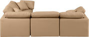 Meridian Furniture - Indulge 105" Tan Vegan Leather Upholstered 4pc. Sectional - 146Tan-Sec4C - GreatFurnitureDeal