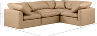 Meridian Furniture - Indulge 105" Tan Vegan Leather Upholstered 4pc. Sectional - 146Tan-Sec4C - GreatFurnitureDeal
