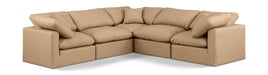 Meridian Furniture - Indulge 105" Tan Vegan Leather Upholstered 5pc. Sectional - 146Tan-Sec5C - GreatFurnitureDeal