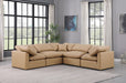 Meridian Furniture - Indulge 105" Tan Vegan Leather Upholstered 5pc. Sectional - 146Tan-Sec5C - GreatFurnitureDeal