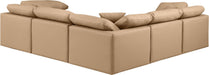 Meridian Furniture - Indulge 105" Tan Vegan Leather Upholstered 5pc. Sectional - 146Tan-Sec5C - GreatFurnitureDeal