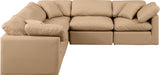 Meridian Furniture - Indulge 105" Tan Vegan Leather Upholstered 5pc. Sectional - 146Tan-Sec5C - GreatFurnitureDeal