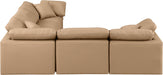 Meridian Furniture - Indulge 105" Tan Vegan Leather Upholstered 5pc. Sectional - 146Tan-Sec5C - GreatFurnitureDeal