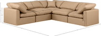 Meridian Furniture - Indulge 105" Tan Vegan Leather Upholstered 5pc. Sectional - 146Tan-Sec5C - GreatFurnitureDeal
