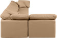 Meridian Furniture - Indulge 140" Tan Vegan Leather Upholstered 5pc. Sectional - 146Tan-Sec5D - GreatFurnitureDeal