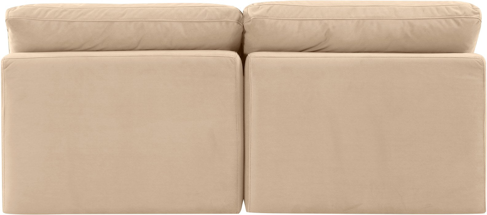 Meridian Furniture - Indulge 70" Beige Velvet Upholstered 2pc. Armless Loveseat - 147Beige-S2 - GreatFurnitureDeal