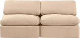 Meridian Furniture - Indulge 70" Beige Velvet Upholstered 2pc. Armless Loveseat - 147Beige-S2 - GreatFurnitureDeal