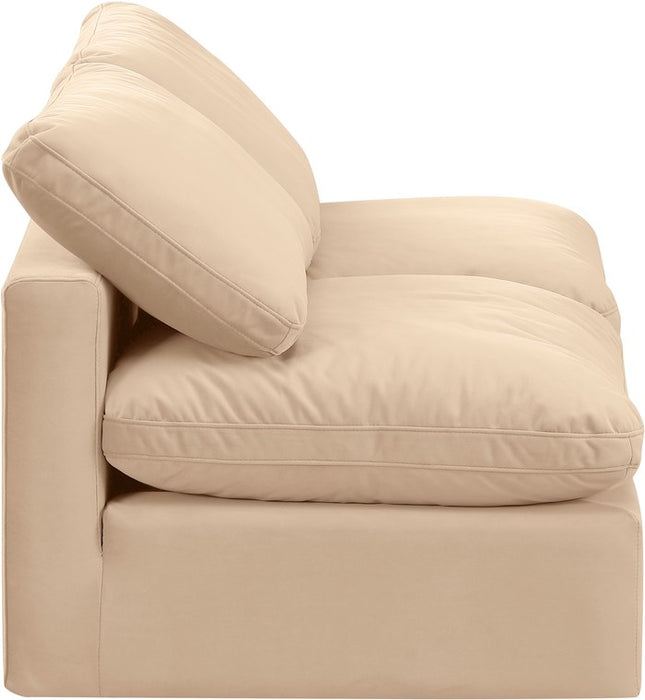 Meridian Furniture - Indulge 70" Beige Velvet Upholstered 2pc. Armless Loveseat - 147Beige-S2 - GreatFurnitureDeal