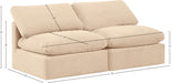 Meridian Furniture - Indulge 70" Beige Velvet Upholstered 2pc. Armless Loveseat - 147Beige-S2 - GreatFurnitureDeal