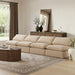 Meridian Furniture - Indulge 140" Beige Velvet Upholstered 4pc. Armless Sofa - 147Beige-S4 - GreatFurnitureDeal