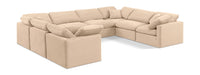 Meridian Furniture - Indulge 140" Beige Velvet Upholstered 8pc. Sectional - 147Beige-Sec8A - GreatFurnitureDeal