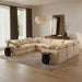 Meridian Furniture - Indulge 140" Beige Velvet Upholstered 8pc. Sectional - 147Beige-Sec8A - GreatFurnitureDeal