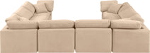 Meridian Furniture - Indulge 140" Beige Velvet Upholstered 8pc. Sectional - 147Beige-Sec8A - GreatFurnitureDeal