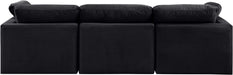Meridian Furniture - Indulge 105" Black Velvet Upholstered 3pc. Sofa - 147Black-S105 - GreatFurnitureDeal