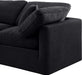 Meridian Furniture - Indulge 105" Black Velvet Upholstered 3pc. Sofa - 147Black-S105 - GreatFurnitureDeal
