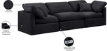 Meridian Furniture - Indulge 105" Black Velvet Upholstered 3pc. Sofa - 147Black-S105 - GreatFurnitureDeal