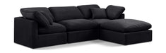 Meridian Furniture - Indulge 105" Black Velvet Upholstered 4pc. Sectional - 147Black-Sec4A - GreatFurnitureDeal