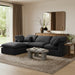 Meridian Furniture - Indulge 105" Black Velvet Upholstered 4pc. Sectional - 147Black-Sec4A - GreatFurnitureDeal