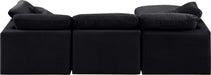 Meridian Furniture - Indulge 105" Black Velvet Upholstered 4pc. Sectional - 147Black-Sec4A - GreatFurnitureDeal