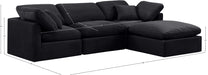 Meridian Furniture - Indulge 105" Black Velvet Upholstered 4pc. Sectional - 147Black-Sec4A - GreatFurnitureDeal