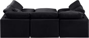 Meridian Furniture - Indulge 105" Black Velvet Upholstered 6pc. Sectional - 147Black-Sec6C - GreatFurnitureDeal