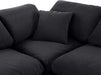 Meridian Furniture - Indulge 105" Black Velvet Upholstered 6pc. Sectional - 147Black-Sec6C - GreatFurnitureDeal