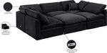 Meridian Furniture - Indulge 105" Black Velvet Upholstered 6pc. Sectional - 147Black-Sec6C - GreatFurnitureDeal