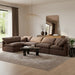 Meridian Furniture - Indulge 140" Brown Velvet Upholstered 5pc. Sectional - 147Brown-Sec5D - GreatFurnitureDeal