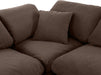 Meridian Furniture - Indulge 140" Brown Velvet Upholstered 5pc. Sectional - 147Brown-Sec5D - GreatFurnitureDeal