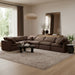 Meridian Furniture - Indulge 140" Brown Velvet Upholstered 6pc. Sectional - 147Brown-Sec6A - GreatFurnitureDeal