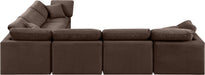 Meridian Furniture - Indulge 140" Brown Velvet Upholstered 6pc. Sectional - 147Brown-Sec6A - GreatFurnitureDeal