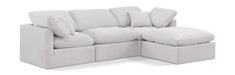 Meridian Furniture - Indulge 105" Cream Velvet Upholstered 4pc. Sectional - 147Cream-Sec4A - GreatFurnitureDeal