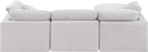 Meridian Furniture - Indulge 105" Cream Velvet Upholstered 4pc. Sectional - 147Cream-Sec4A - GreatFurnitureDeal