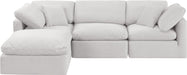 Meridian Furniture - Indulge 105" Cream Velvet Upholstered 4pc. Sectional - 147Cream-Sec4A - GreatFurnitureDeal