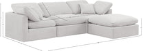 Meridian Furniture - Indulge 105" Cream Velvet Upholstered 4pc. Sectional - 147Cream-Sec4A - GreatFurnitureDeal