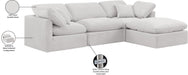 Meridian Furniture - Indulge 105" Cream Velvet Upholstered 4pc. Sectional - 147Cream-Sec4A - GreatFurnitureDeal