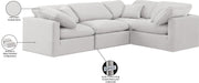 Meridian Furniture - Indulge 105" Cream Velvet Upholstered 4pc. Sectional - 147Cream-Sec4C - GreatFurnitureDeal